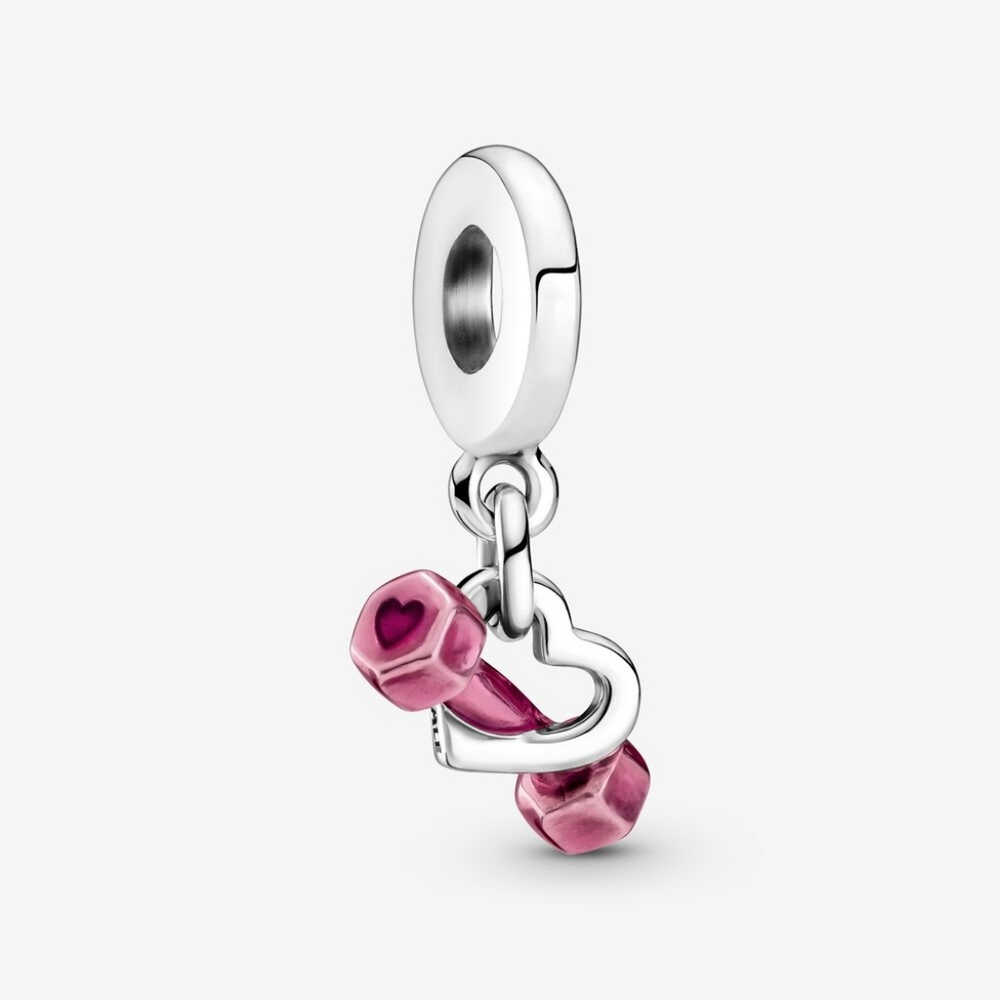 Pandora Dumbbells and heart Charm